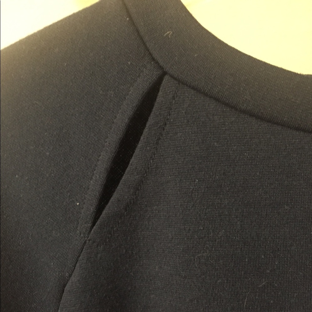 Navy Blue cropped shirt, with collarbone cut outs - Picture 6 of 8